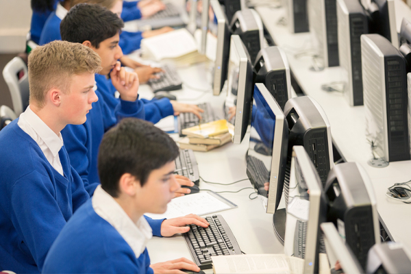 Busy school computer room