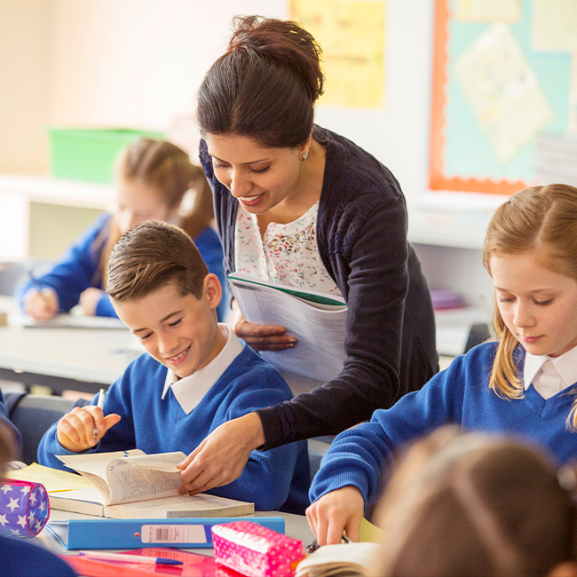 Female teacher in class