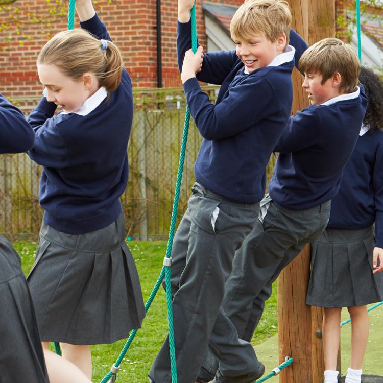 Kids in school park