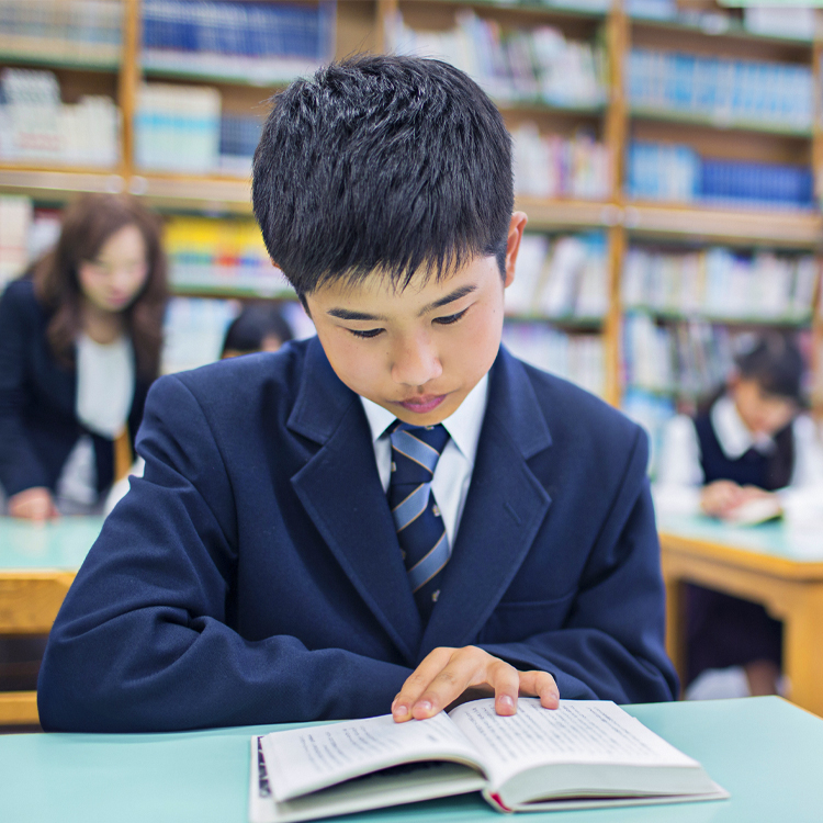 Studying asian student